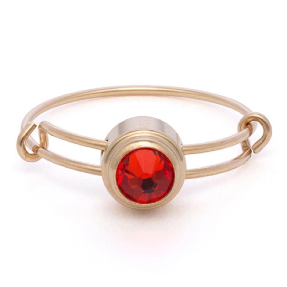 Alex & Ani Birthstone Adjustable Gold Ring - Ruby
